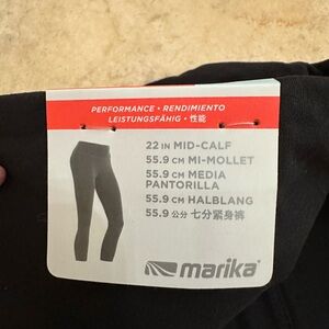 NWT Marika Size: XL Mid Calf 22” Yoga Black Compression Leggings with pockets